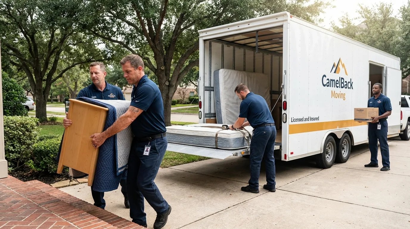 Crew loading residential truck for cross-state move from Spring Hill, TN