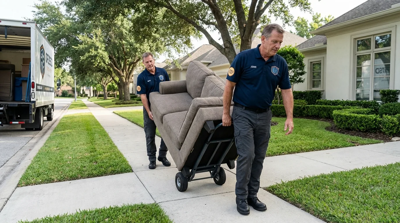 Local residential moving crew loading furniture in Spring Hill, TN